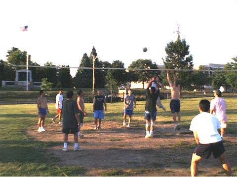 Volleyball at the park.